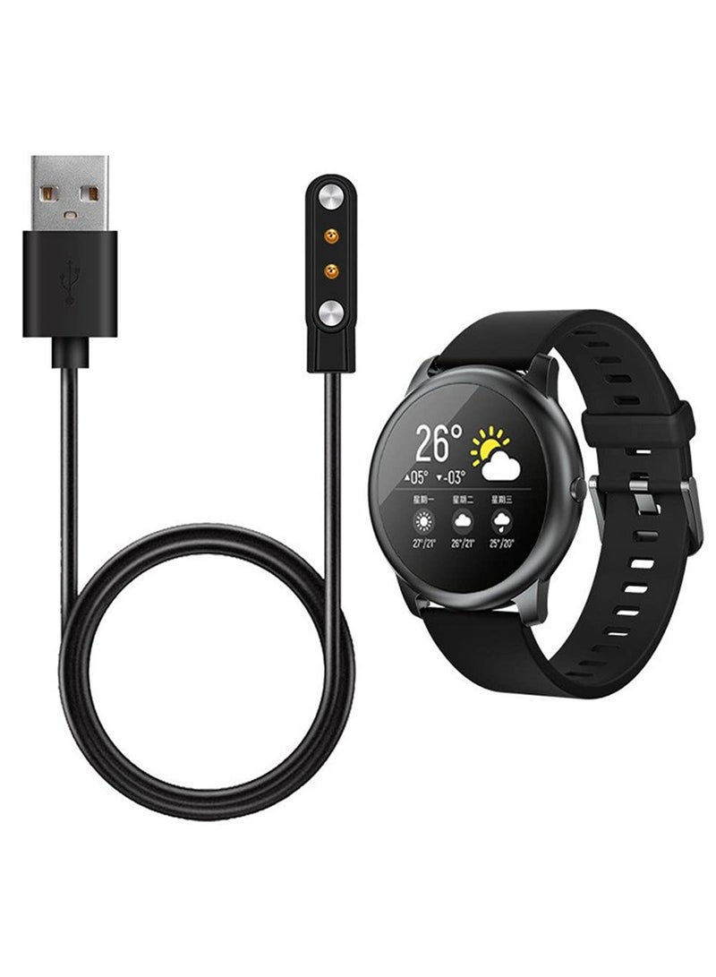 Magnetic Charger Cable Compatible with Haylou Solar LS05/RT LS05S/RT2 LS10/RS4 LS12/RS4 LS16,YAMAY SW022,AGPTEK LW11,USB 2 Pins 4mm 0.16inch Charging Cable 60cm 1.96ft - Image 1