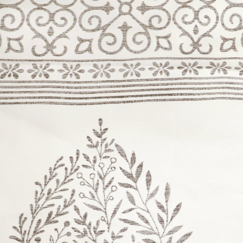 Lush Decor Teardrop Leaf Curtains Light Filtering Window Panel Set for Living, Dining, Bedroom (Pair), 52" W x 84" L, Gray - Image 2