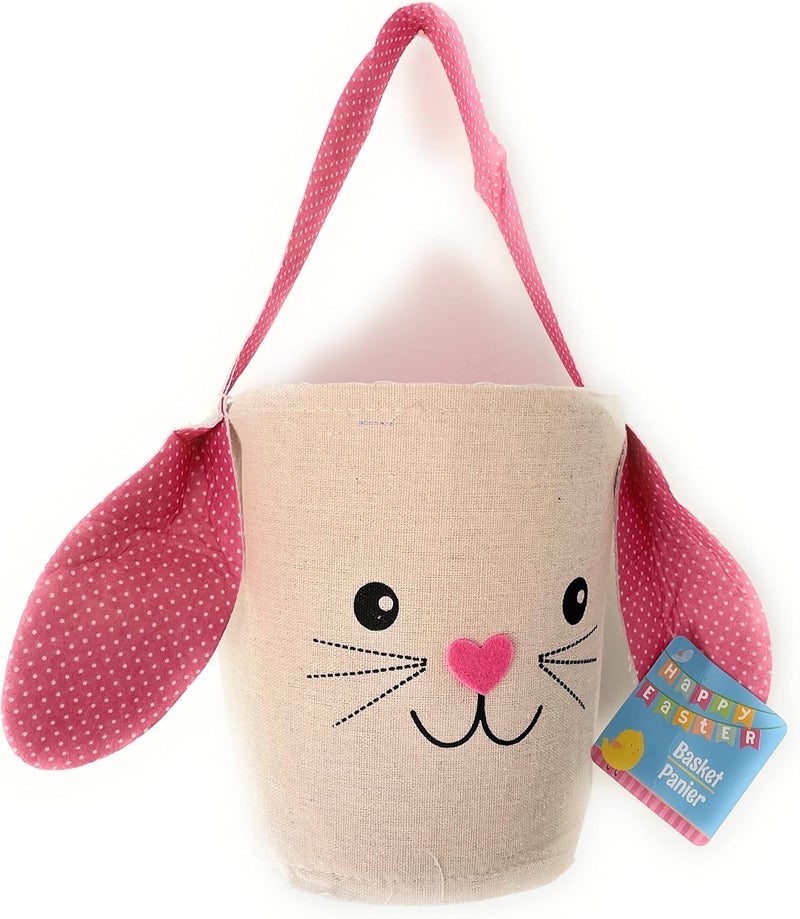 Greenbrier Fabric Bunny Easter Basket Pink - Image 1