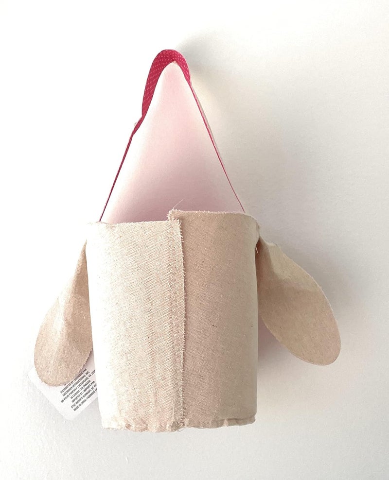 Greenbrier Fabric Bunny Easter Basket Pink - Image 2