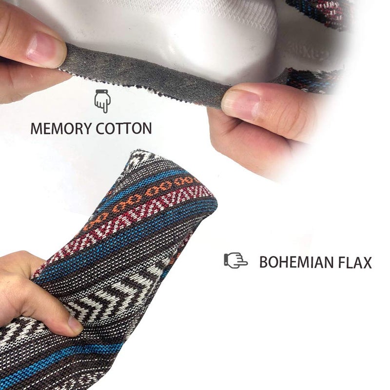 LSAUTO Universal 15inch Ethnic Style Baja Blanket Steering Wheel Cover with Coarse Flax Cloth and Sweat Absorption Anti Slip Car Wrap (Boho Dark) - Image 3