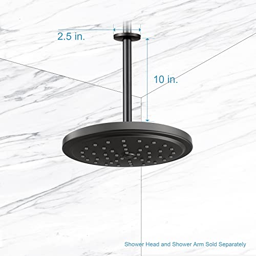 OFFO Shower Arm with Flange, 10 in Oil Rubbed Bronze Ceiling Mount Replacement Rain Shower Head Straight Arm Ceiling-Mounted For Fixed Shower Head & High Pressure Rain - Image 5