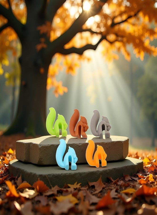 WaigN 5 Pcs Colorful Cute Squirrel Shape Silicone Tea Bag Holder Cup, Squirrel Drink Markers, Tea Bag Holder for Cup Hanging Tool Mug Candy Colors Gift Set, Tea Bag Coasters - Image 5
