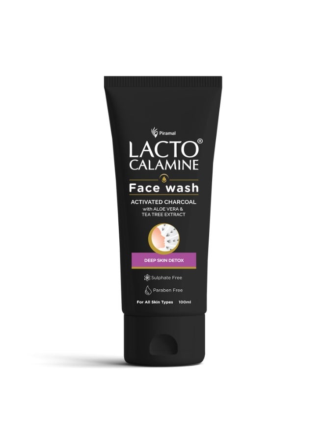 لاكتو كلامين غسول الوجه بالكحول الكالامين والفحم المنشط مع الألوة فيرا وخلاصة شجرة الشاي لتنقية البشرة بعمق - Image 1
