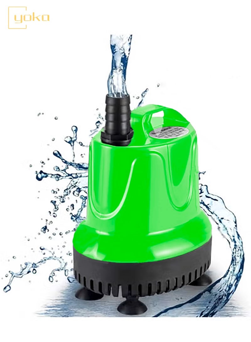 يوكا مضخة ماء غاطسة، 2500 لتر/ساعة، 60 واط، مضخة ماء نافورة فائقة الهدوء، مضخة أكواريوم بضخ من القاع مع حماية من الحرق الجاف لمدة 48 ساعة، ارتفاع رفع 3 أمتار و3 فوهات لحوض السمك، البركة، الحوض، الحديقة - Image 1