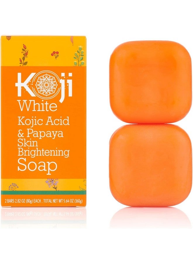 koji white Kojic Acid & Papaya Skin Brightening Soap, Exfoliating Facial Bar, Radiant Skin, Rejuvenates, Moisturizer, Even Tone Cleansing Bar With Hyaluronic Acid, Vegan Soap, 2.82 Oz (2 Bars) - Image 1