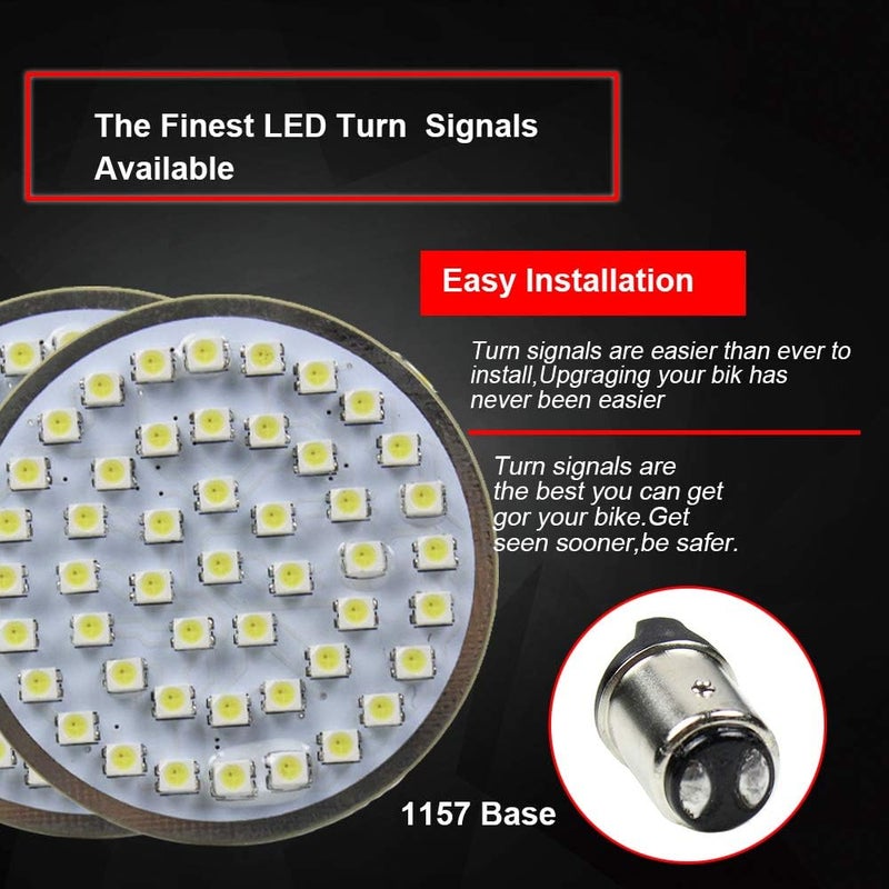 Akmties 2" 50mm Bullet Style LED Turn Signal Lights for Motorcycles - Image 4