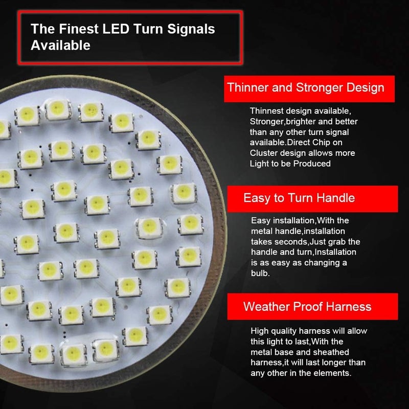 Akmties 2" 50mm Bullet Style LED Turn Signal Lights for Motorcycles - Image 3