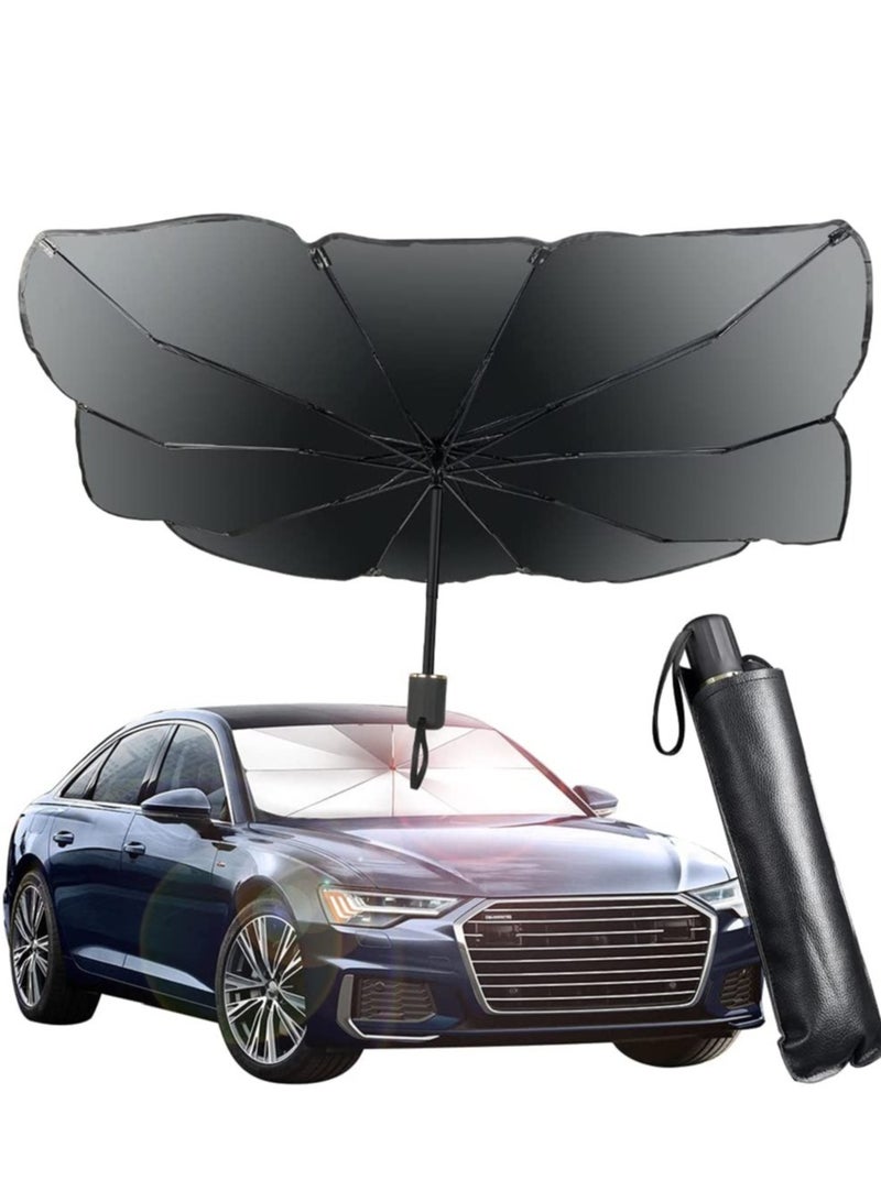 ELTRAZONE Car Sun Shade Windshield Front Windshield Reflective Sunshade for Vehicle Blocks UV Ray, Foldable Cover Visor Umbrella, Automotive Ray Protection Block Parasol, Keep Your Vehicle Cool(31''x53inch'') - Image 1