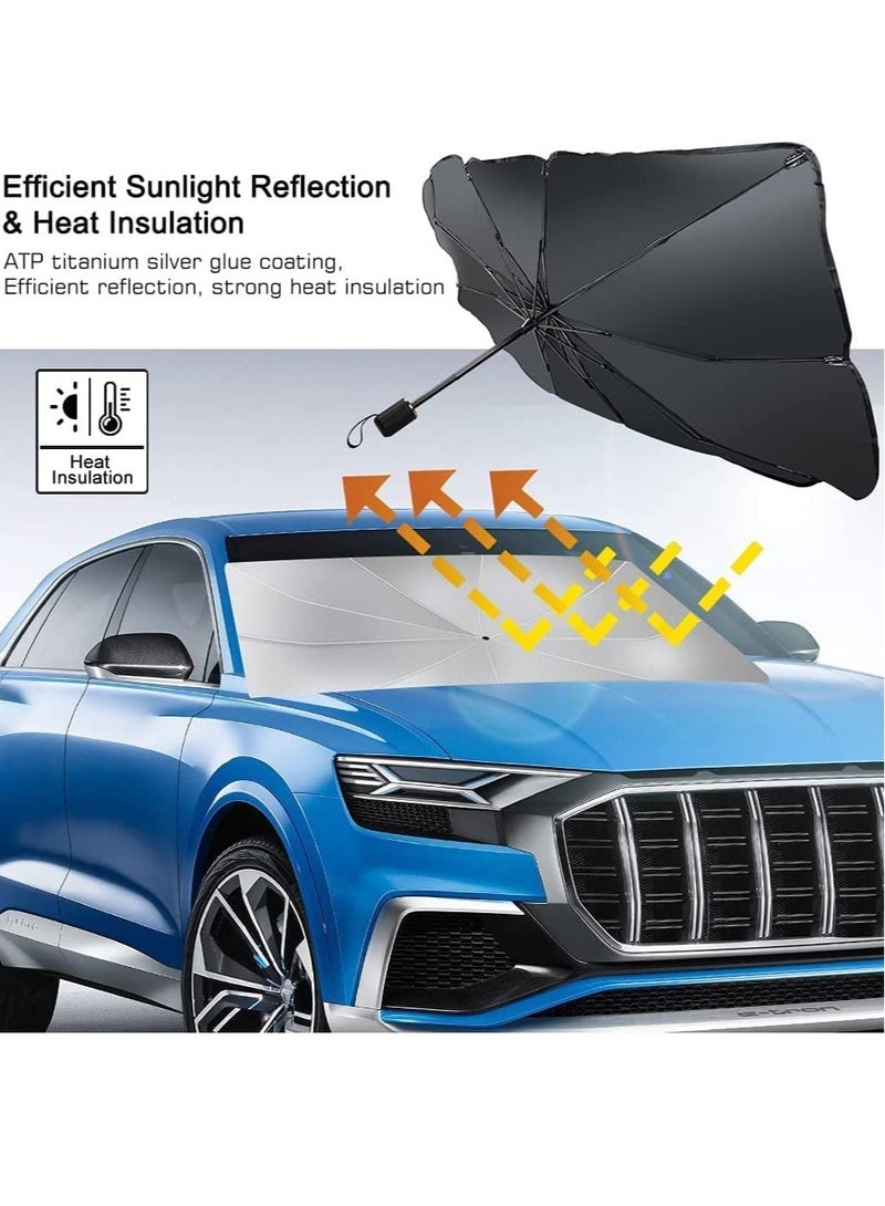 ELTRAZONE Car Sun Shade Windshield Front Windshield Reflective Sunshade for Vehicle Blocks UV Ray, Foldable Cover Visor Umbrella, Automotive Ray Protection Block Parasol, Keep Your Vehicle Cool(31''x53inch'') - Image 2