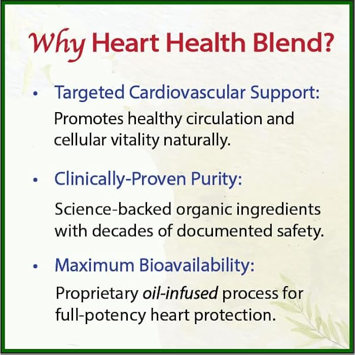 Bodymune Heart Health Blend Cholesterol Support – Organic Cardiovascular & Circulation Supplement – with Green Tea, Pomegranate & Black Seed Oil – 30Capsules – USDA Organic, Vegan - Image 2