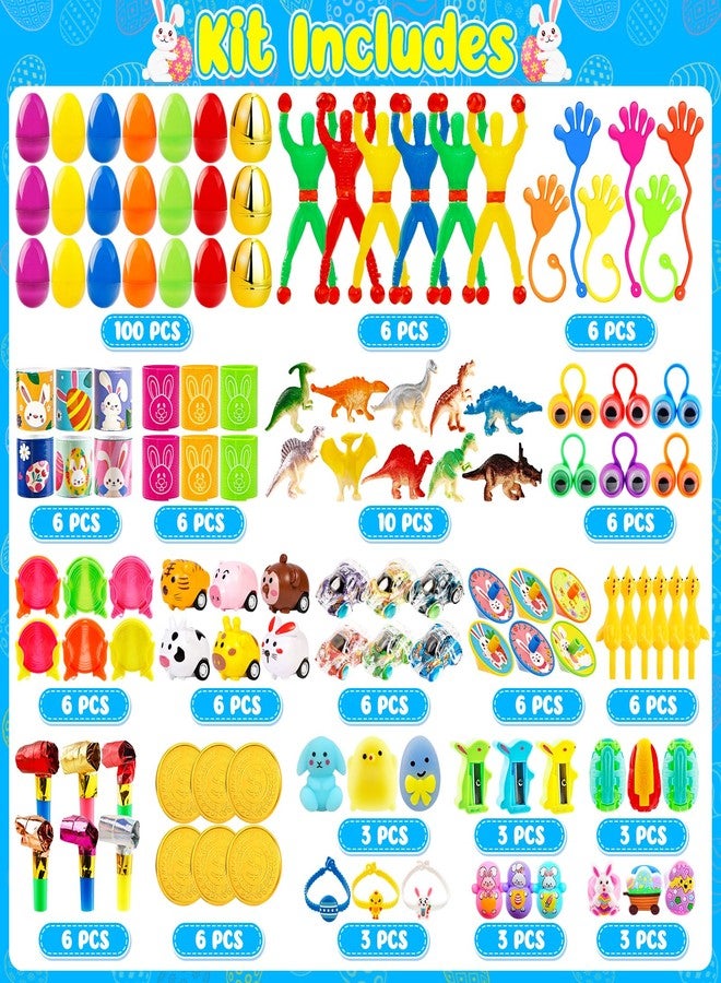 Adisher [ 6 Surprise Golden Eggs ] 100 PACK Prefilled Easter Egg Fillers, Easter Basket Stuffers Egg Hunt with Toys Goodie Bags Stuffers Party Favors Classroom Prize Supplies for Kids - Image 3
