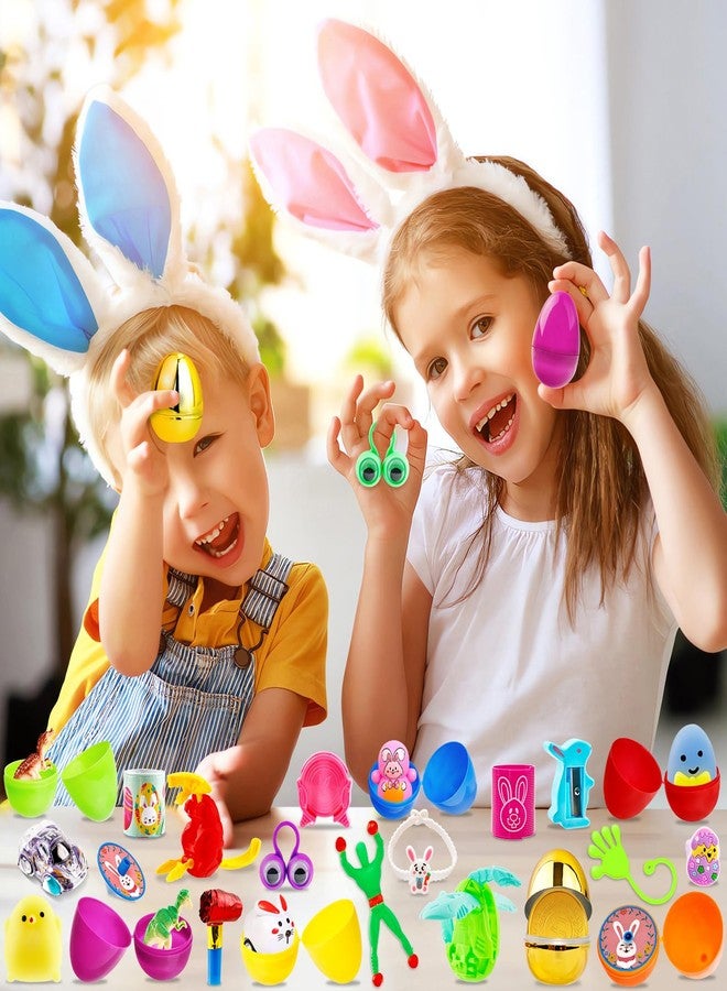 Adisher [ 6 Surprise Golden Eggs ] 100 PACK Prefilled Easter Egg Fillers, Easter Basket Stuffers Egg Hunt with Toys Goodie Bags Stuffers Party Favors Classroom Prize Supplies for Kids - Image 2
