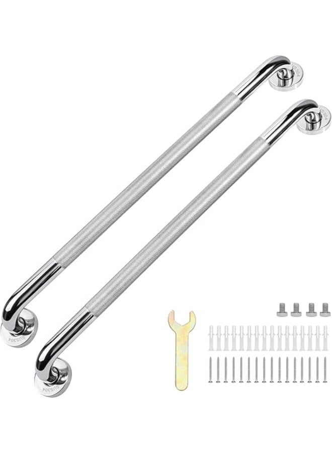 2Pack Bathroom Grab Bars Handle, 60cm Anti Slip Grab Bars, Chrome SUS 304 Stainless Steel,Safety Hand Rail Support, Grab Bars for Senior Handicap Elderly Injury - Image 1