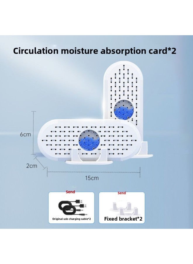 Recycling Electronic Moisture Absorption Card Rechargeable Mini Silent Digital Camera Dehumidification Moisture-proof Mildew-proof Household Drying Shoe Cabinet-Colour:Electronic Cycle Moisture Absorption Card*2 [free Power Cord + Bracket Base]  - Image 1