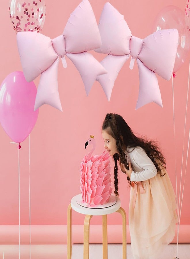 دلفينش 5 قطع من بالونات فيونكة وردية لتزيين حفلات الزفاف، بالونات فيونكة عملاقة لخطوبة العرائس، ذكرى الزواج، وزينة أعياد ميلاد النساء وزينة الحفلات - Image 4