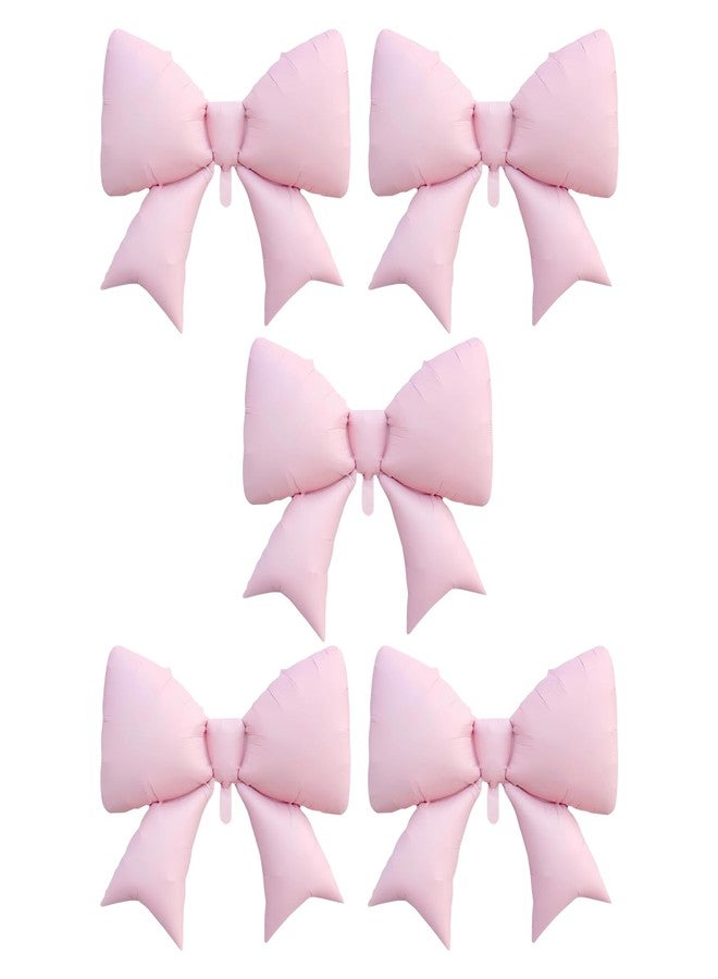 دلفينش 5 قطع من بالونات فيونكة وردية لتزيين حفلات الزفاف، بالونات فيونكة عملاقة لخطوبة العرائس، ذكرى الزواج، وزينة أعياد ميلاد النساء وزينة الحفلات - Image 1