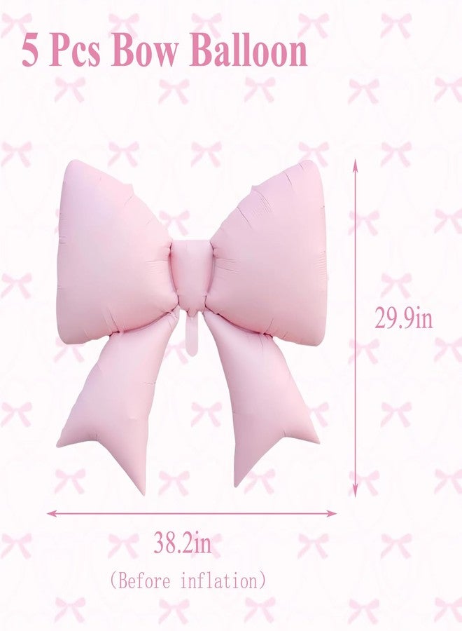 دلفينش 5 قطع من بالونات فيونكة وردية لتزيين حفلات الزفاف، بالونات فيونكة عملاقة لخطوبة العرائس، ذكرى الزواج، وزينة أعياد ميلاد النساء وزينة الحفلات - Image 2