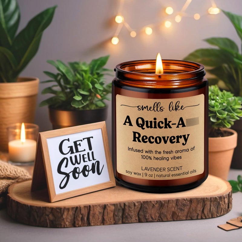 LEADO Get Well Candle, Surgery Recovery Gifts for Women, Men - After Surgery, Get Well Soon, Cancer Comfort Gifts - Funny Injury, Sick, Hysterectomy, Chemo, Quick Recovery, Feel Better Present - Image 4