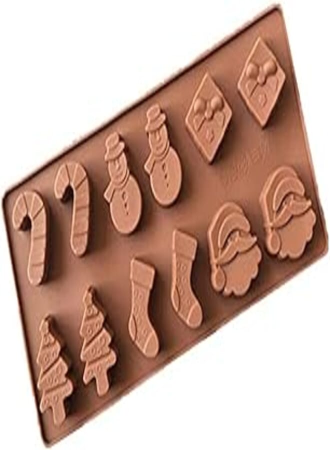 Silicone Christmas Chocolate Molds, Cake Candy Jelly Ice Tray Mould, Coffee