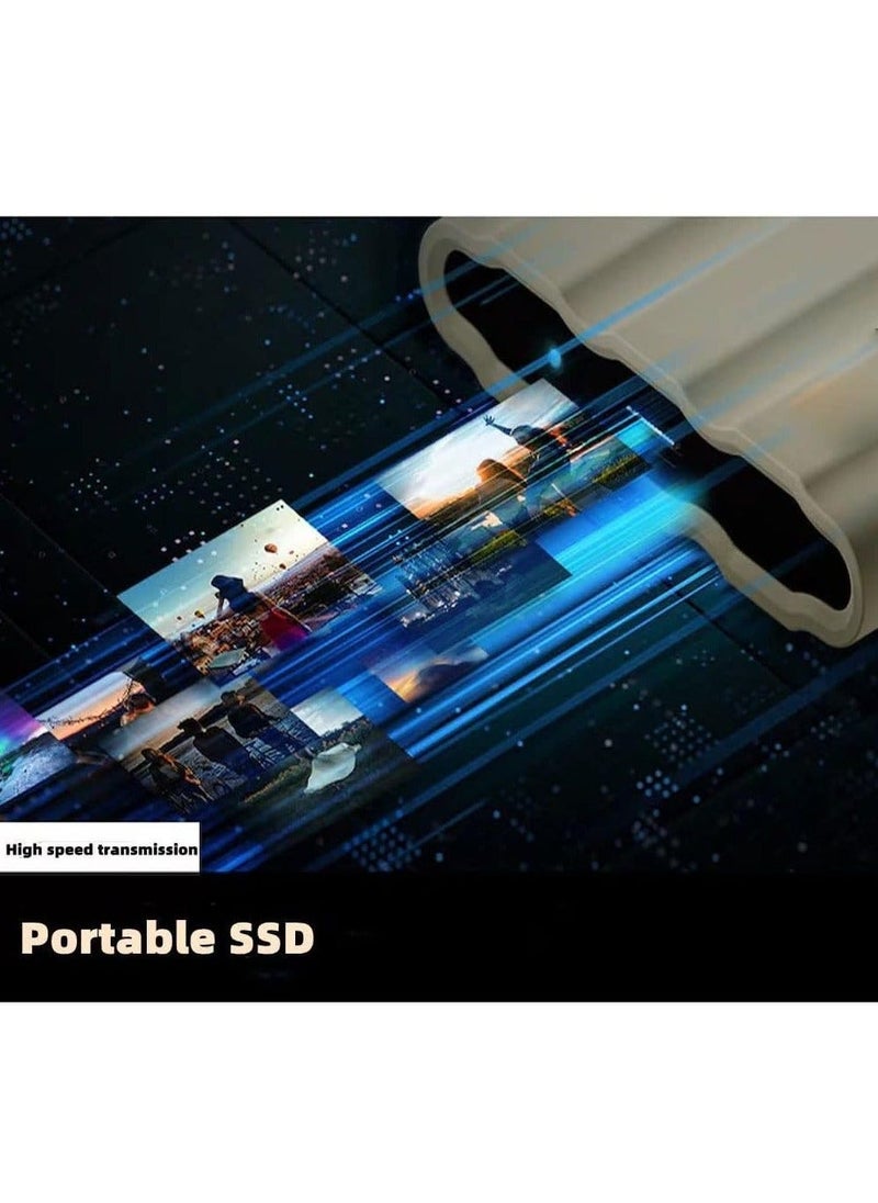 External Hard Drive, External Portable SSD, Computer Hard Drives, Ultra Slim USB 3.1 Type-C with USB-A, Easy to Carry Golden-6TB - Image 2