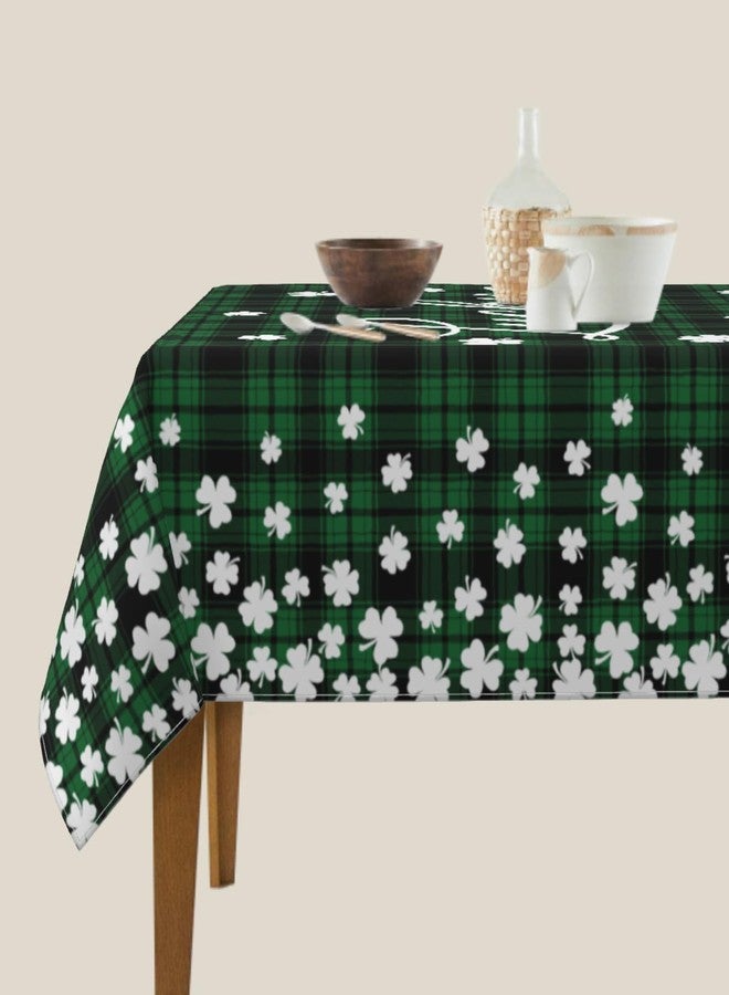 Aytipun St Patricks Day Plaid Tablecloth Square 52x52 Inch White Green Black Buffalo Checker Lucky Clover Decorative Table Cloth Saint Patrick Holiday Farmhouse for Indoor Party Kitchen Dinner Picnic Decor - Image 4
