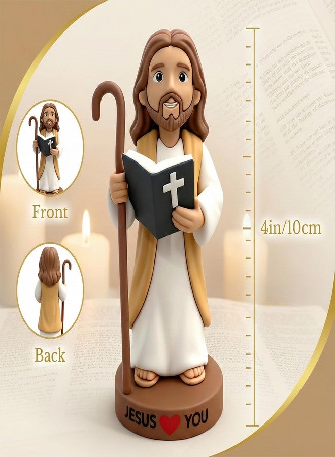Framad 4" Mini Jesus Figures, Small Jesus Loves You Car Decor Figurines, Gifts Teens Christmas Easter Egg Stuffers Fillers - Image 2
