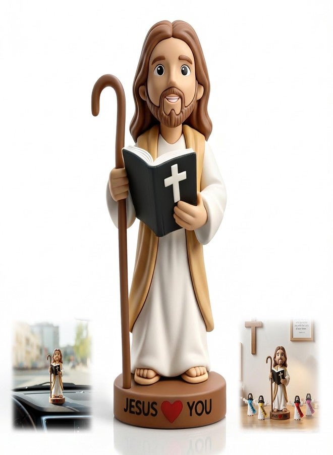 Framad 4" Mini Jesus Figures, Small Jesus Loves You Car Decor Figurines, Gifts Teens Christmas Easter Egg Stuffers Fillers - Image 1