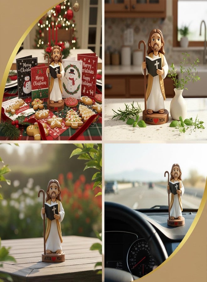 Framad 4" Mini Jesus Figures, Small Jesus Loves You Car Decor Figurines, Gifts Teens Christmas Easter Egg Stuffers Fillers - Image 4