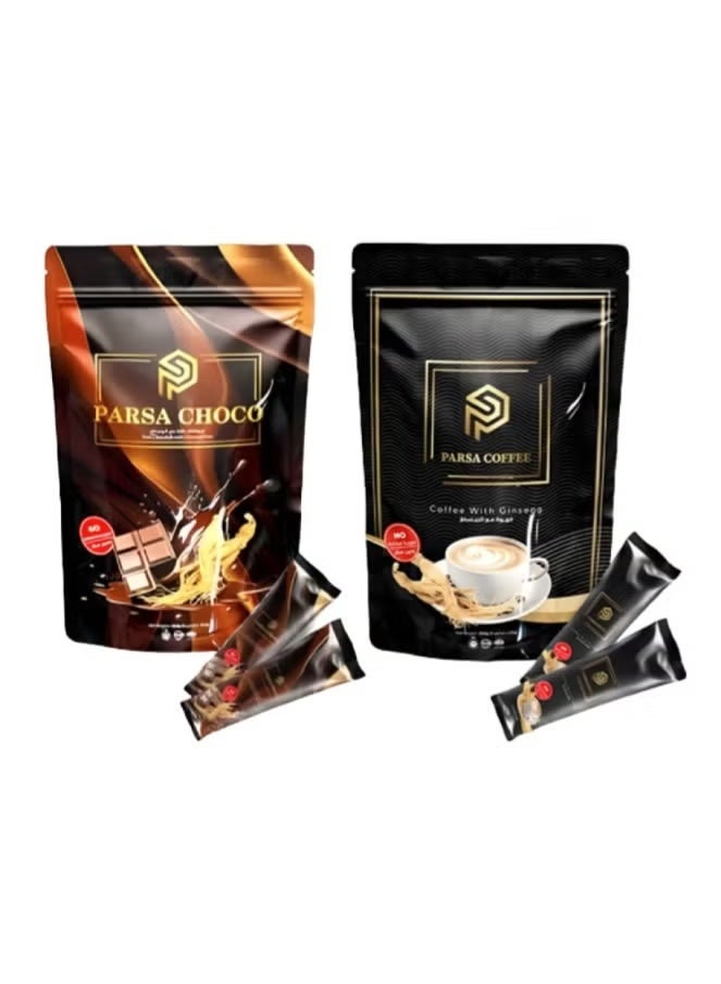 قهوة بارسا قهوه بارسا جنسنج مع الشوكلاته 2 كيس داخل 10 ضروف