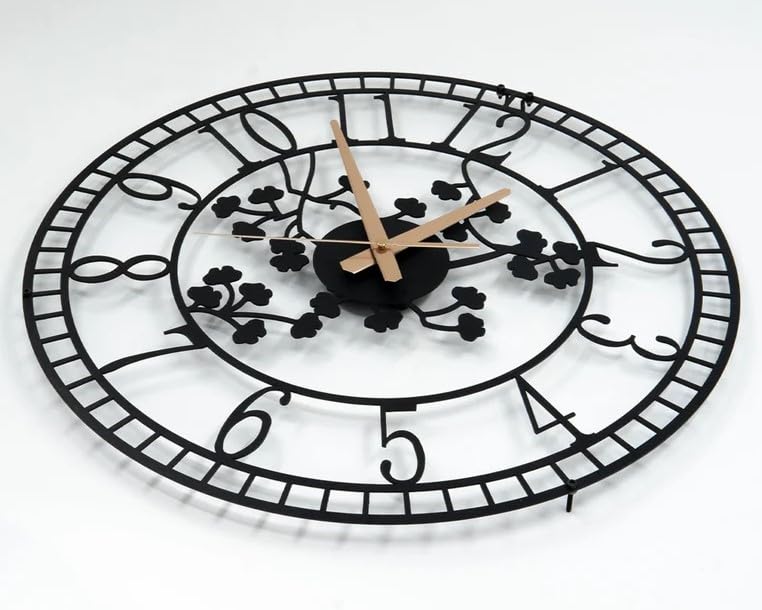 AVVIC MART Stylish Metal Analog Wall Clock for Living Room, Bedroom, Office, Kitchen, Home and Hall | Antique Fancy Big Size Modern Wall Watch for Home Decor (Style-5, 40CM) - Image 3