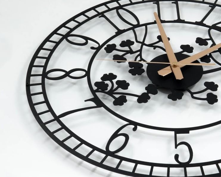 AVVIC MART Stylish Metal Analog Wall Clock for Living Room, Bedroom, Office, Kitchen, Home and Hall | Antique Fancy Big Size Modern Wall Watch for Home Decor (Style-5, 40CM) - Image 4