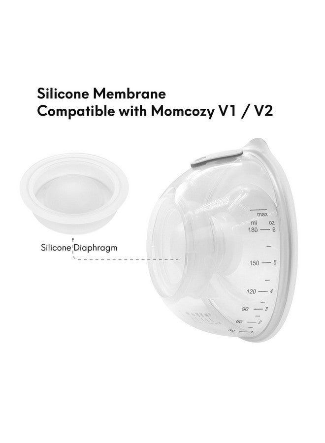 Durceler Replacement 2 Piece Silicone Membrane/Diaphragm Compatible with Momcozy V1 / V2 Wearable Breast Pump, Momcozy V2 Pump Seal, Accessories Made by Durceler, Not Original Momcozy V1 Pump Parts, White - Image 1
