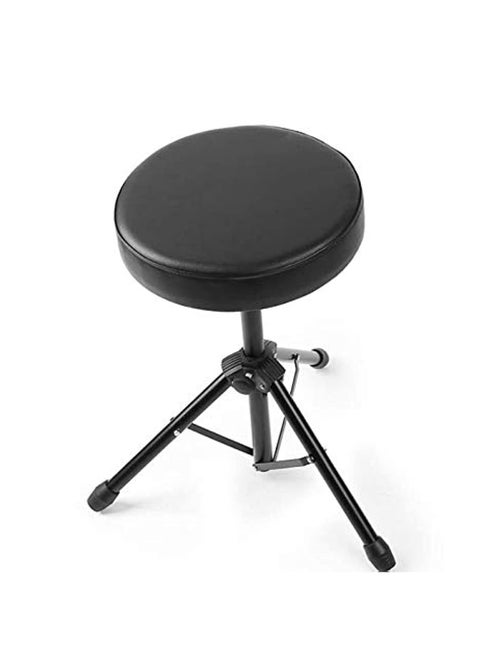 Folding Music Guitar Keyboard Drum Stool Rock-Band Piano Chair Seat - Black