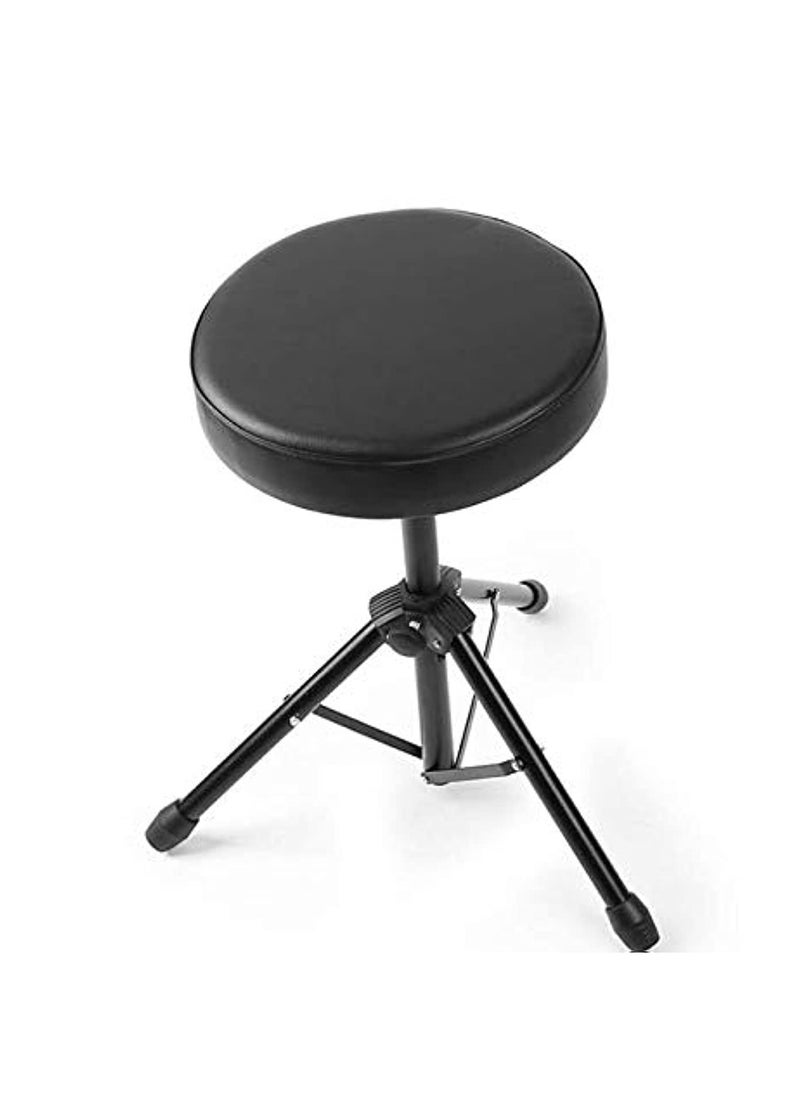 Generic Folding Music Guitar Keyboard Drum Stool Rock-Band Piano Chair Seat - Black  - Image 1
