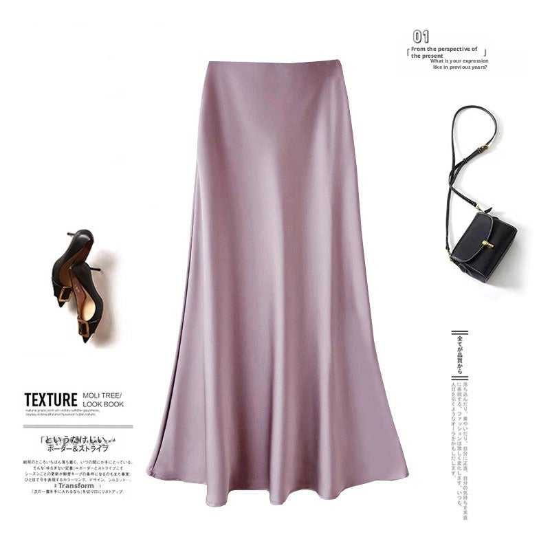 High-Waist Satin Mermaid Skirt for Women - Image 1