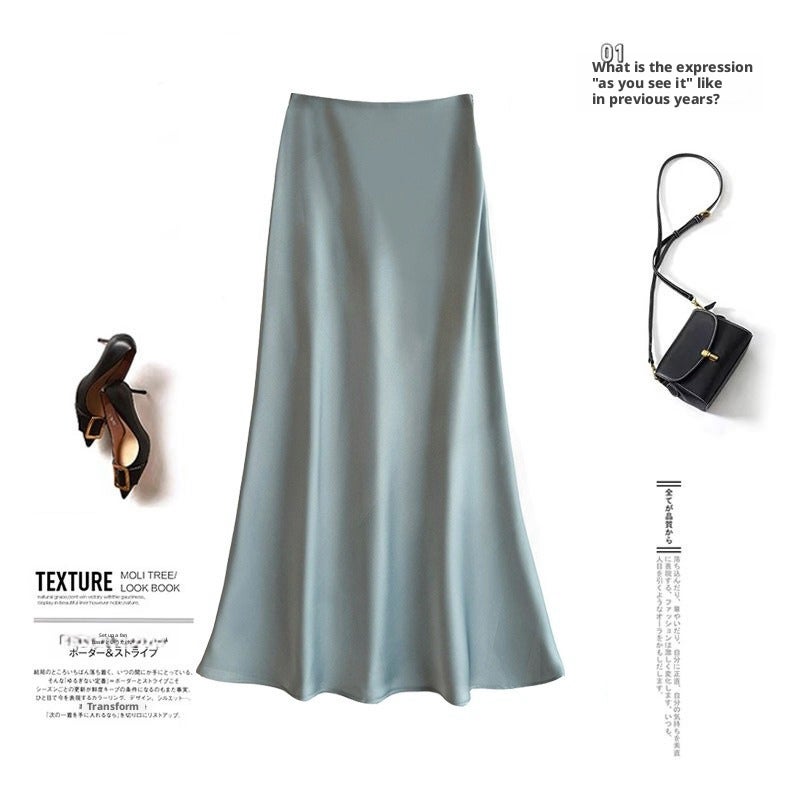 High-Waist Satin Mermaid Skirt for Women - Image 2