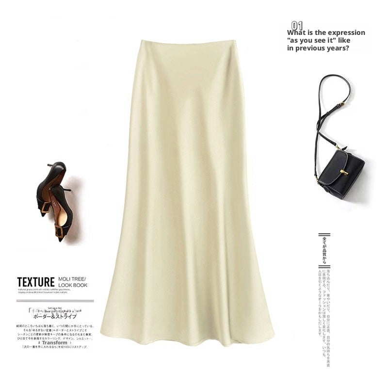 High-Waist Satin Mermaid Skirt for Women - Image 3