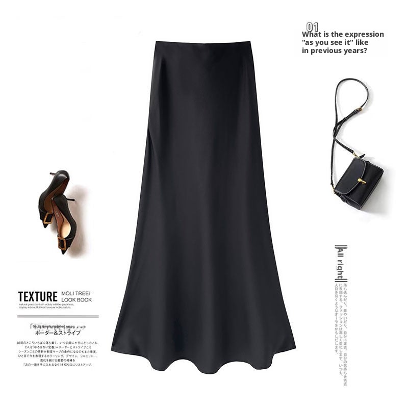 High-Waist Satin Mermaid Skirt for Women - Image 4