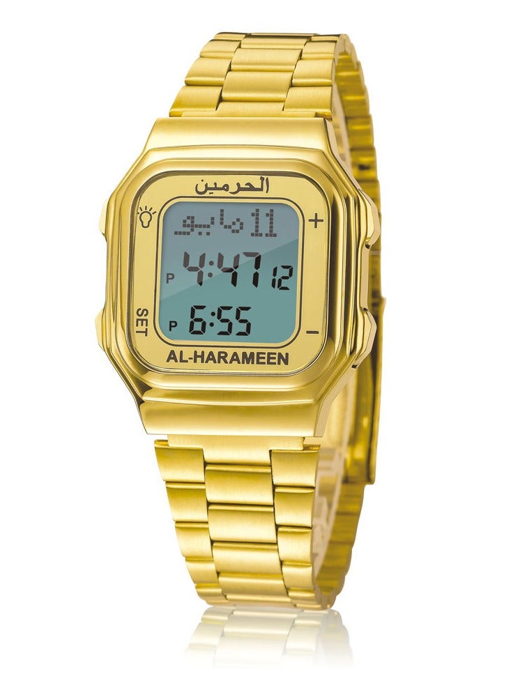 AL-HARAMEEN Water Resistant Digital Watch Gold - Image 1