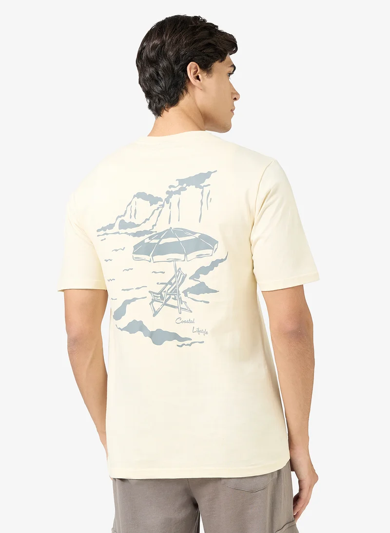 سفنتي فايف تيشيرت مطبوع بقصة عادية