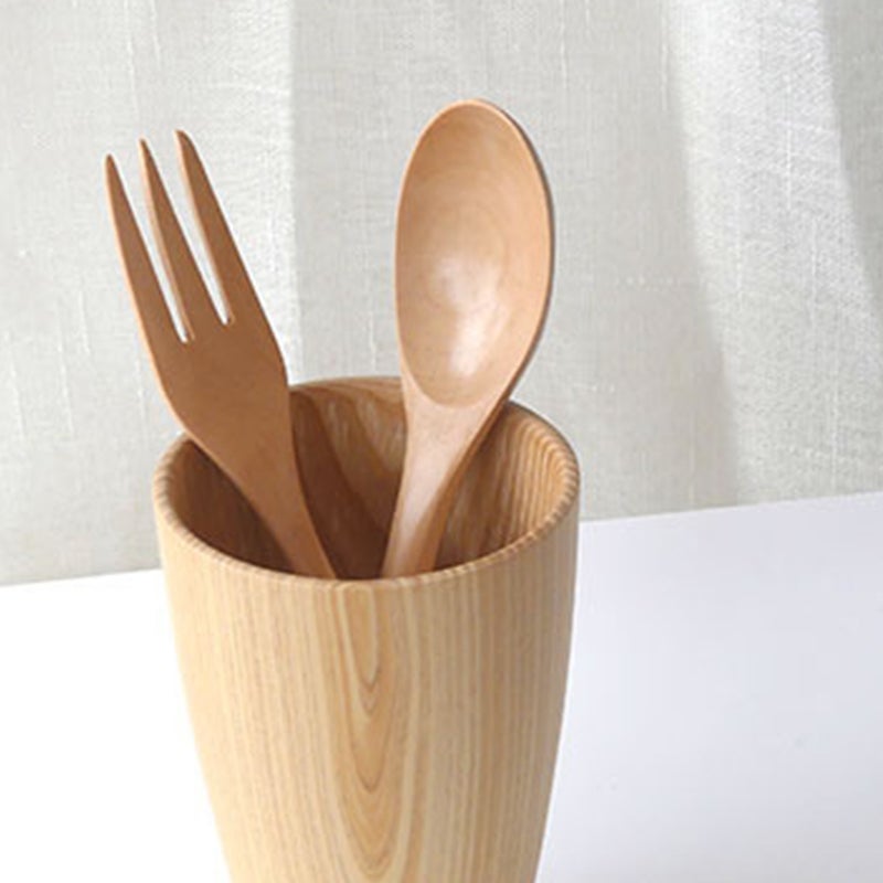 Wooden Flatware Set Fork and Spoon for Camping Travel Picnic Office or Home - Image 5