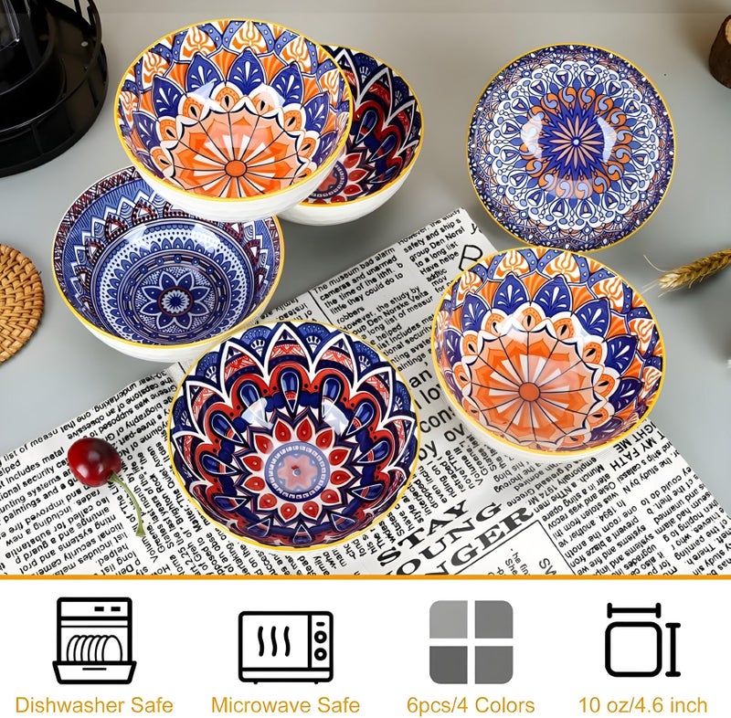 ONICORN Ceramic Bowls set, Porcelain Cute dessert bowl Set for Rice | Soup | Snack | Ice Cream | soup - Colorful Kitchen serving bowls sets - Microwave and Oven Dishwasher Safe (MULTICOLOR, PACK OF 4) - Image 2