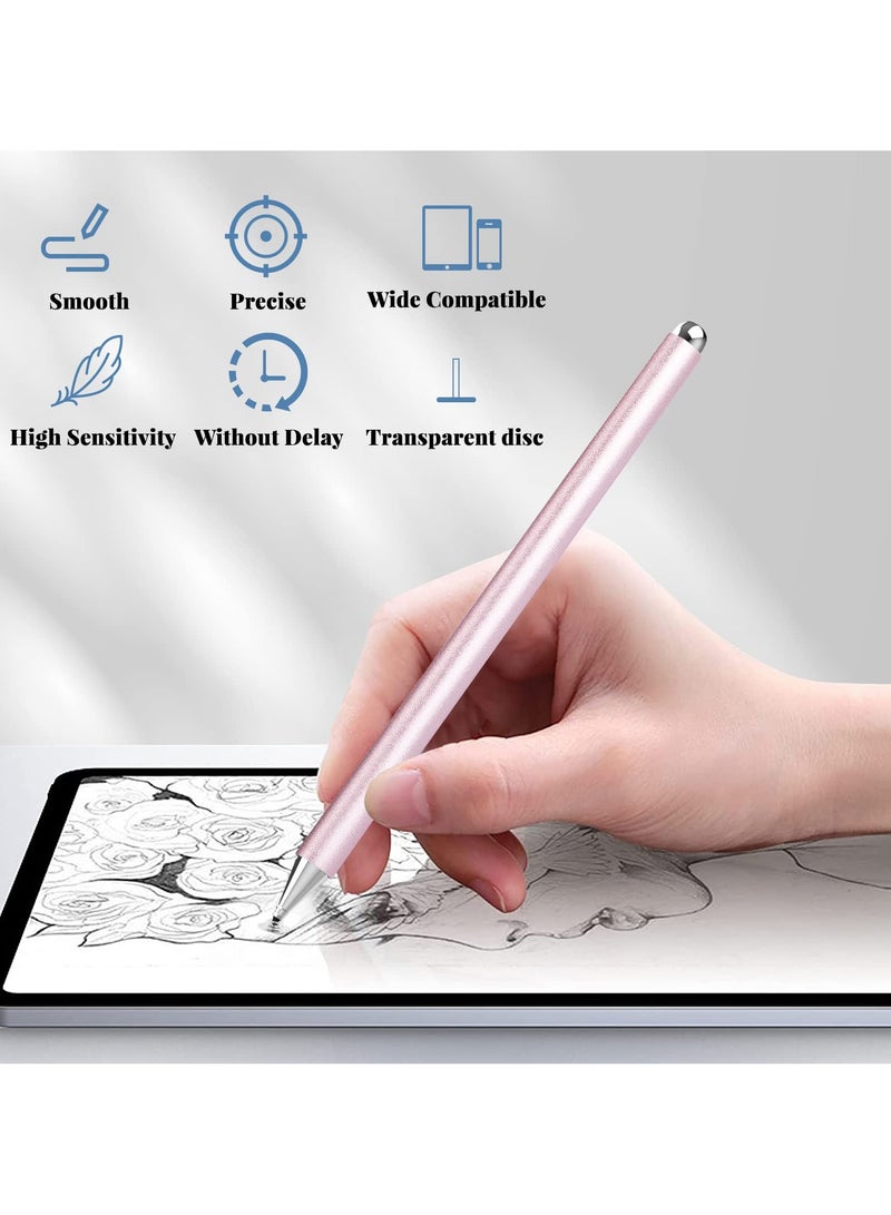 Stylus Pen for iPad, Disc Stylus Pens for Touch Screens, Passive Stylus with Magnetic Cap, Compatible with Apple/iPhone/iPad/Android/Microsoft Tablets and All Passive Touch Screen (Pink) - Image 4