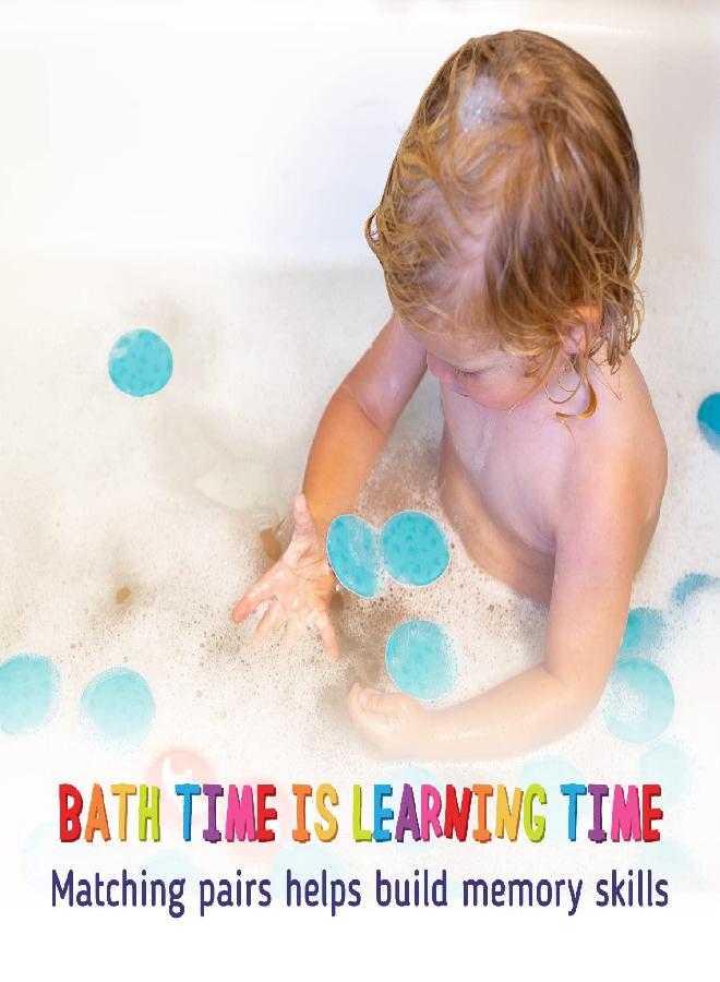 merka Bath Toys Flash Cards - 30-Pack, 2.25-Inch EVA Foam, Multicolor - Baby Bath Toys & Memory Matching Game & Bathtub Flash Cards - Image 1