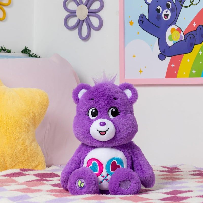 Care Bears دبدوب كير بير 14" شير بير - حجم متوسط - دبدوب بنفسجي للأطفال من عمر 4 سنوات فما فوق - هدية مثالية للأعياد، أعياد الميلاد، ناعم جداً وقابل للعناق - مناسب للبنات والأولاد، الموظفين، الجامعين - Image 5