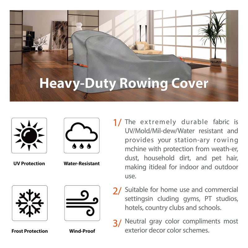 Aaaspark Rowing Machine Cover, Fitness Equipment Covers Protective Cover Dustproof Waterproof Cover Protective Cover and Resistant Oxford Fabric Sports Rowing Machine Protective Cover - Image 3
