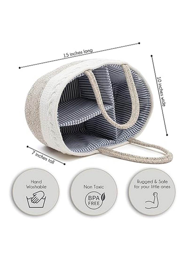 OASIS DESERT Cotton Rope Diaper Caddy - Ivory  - Image 4
