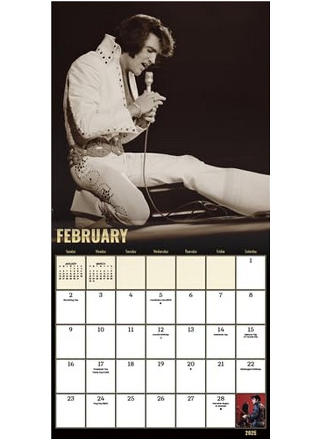 ELVIS Presley Calendar 2025 - Deluxe 2025 King Of Rock And Roll Elvis Presley Wall Calendar Bundle With Over 100 Calendar Stickers (Graceland Gifts, Office Supplies)  - Image 4