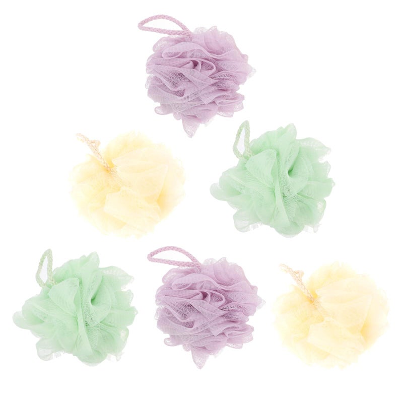 Large 40g Bath Mesh Poufs Set 6pcs Exfoliating Body Scrubber - Image 2